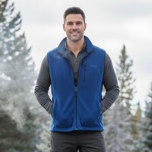 L.L. Bean Men's Navy Fleece Vest